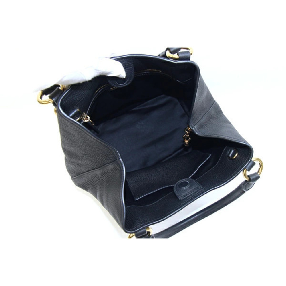 Miu MIu Handbag Madras Black Leather Shoulder Crossbody - Picture 3 of 10